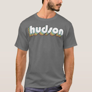T-shirt Hudson Retro Typographie arc-en-ciel style défraîc