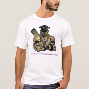 T-shirt HUEZ la pièce en t en cuir de muscle de papa