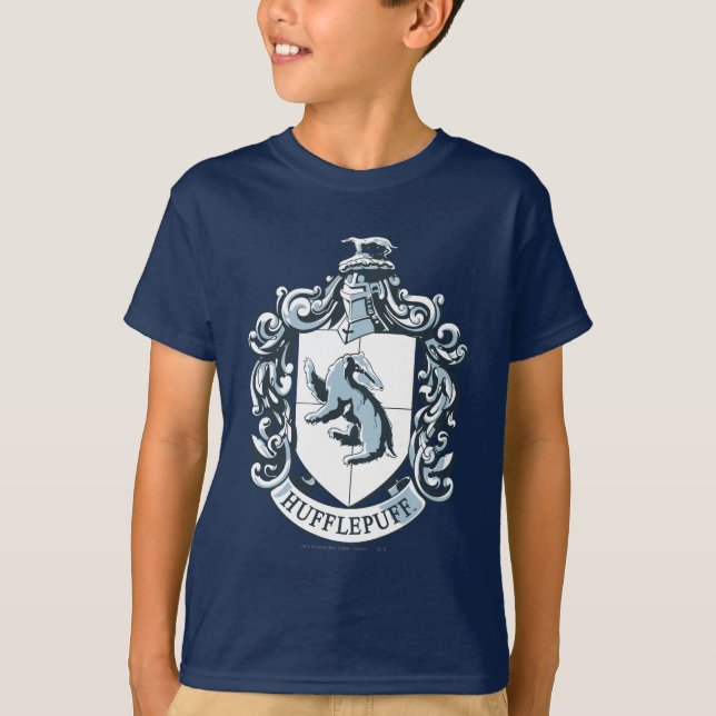 T-shirt Hufflepuff Crest Blue (Devant)