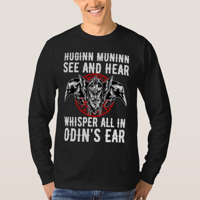 T-shirt Huginn Muninn Odin Ravengod Wotan Thor (Devant)