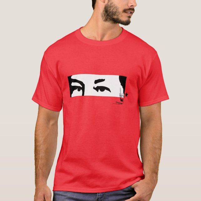 T-shirt Hugo Chávez : Yeux et signature (Devant)