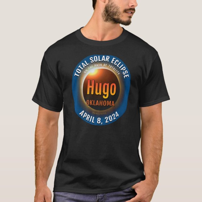 T-shirt Hugo Oklahoma OK Total Solar Eclipse 2024 3 (Devant)