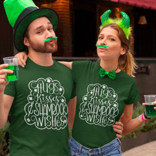 T-shirt Hugs, baisers et souhaits des Shamrocks Saint-Patr