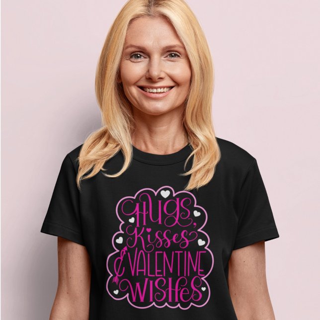 T-shirt Hugs, baisers et Voeux de Saint Valentin, Coeurs,  (Créateur téléchargé)
