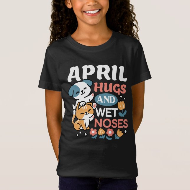 T-Shirt Hugs, Nez Humide et Vibes de Printemps - Animaux d (Devant)
