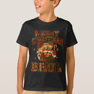 T-shirt Hugvyn Christmas Santa Claus Patchwork Joyeux Chri