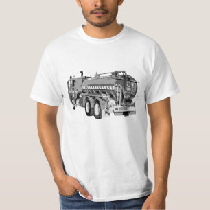 T-shirt Huile de camion-pompier gris peinte,