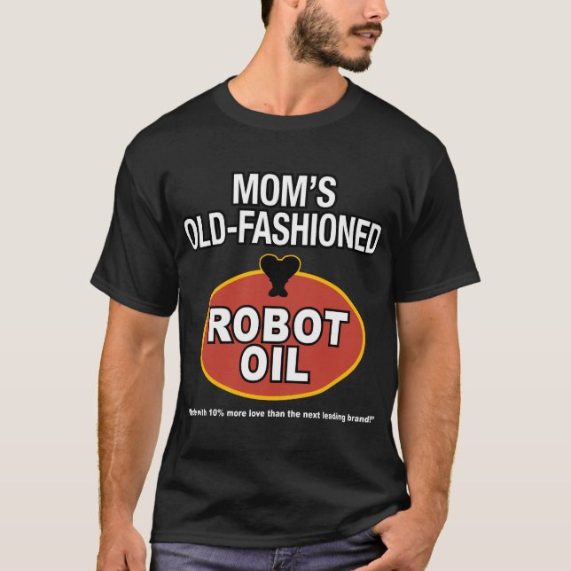 T-shirt huile démodée du robot de la maman (Devant)