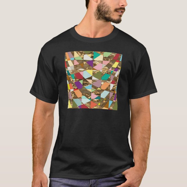 T-shirt Huile d'or couleur Abstraite (Devant)