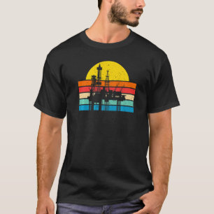 T-shirt Huile Rétro puits Pumpjack Oilfield Worker Huile R