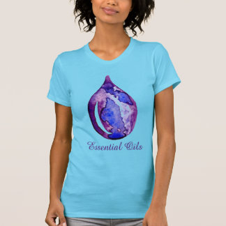 T-shirt Huiles essentielles pourpres et bleues