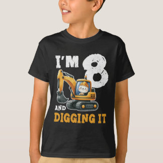 T-shirt Huit 8e anniversaire Digger Boy Construction