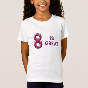 T-Shirt Huit est Grand Puffy Balloon Texte Anniversaire T-