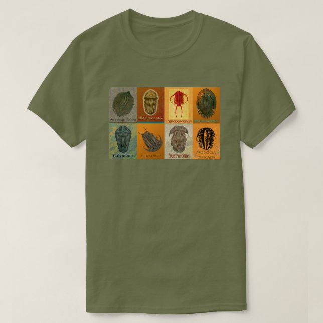 T-shirt Huit Trilobites Fossiles (Design devant)