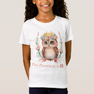 T-Shirt Huitième anniversaire de la petite princesse Owl