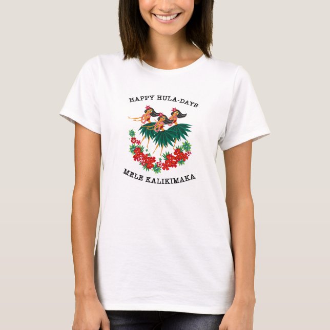 T-shirt Hula Holiday paradisiaque Hawaiian Hula Girls (Devant)