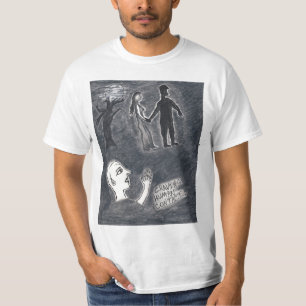 T-shirt humain implorant de contact