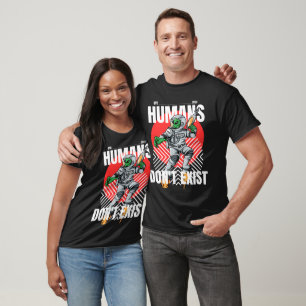 T-shirt Humains n'existe pas Alien Funny vintage UFO Graph