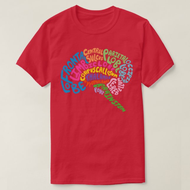 T-shirt Human Brain Anatomy using Typography  (Design devant)