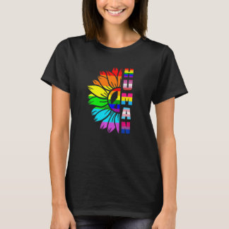 T-shirt Human Lgbt Flag Rainbow Sunflower Gay Pride Month