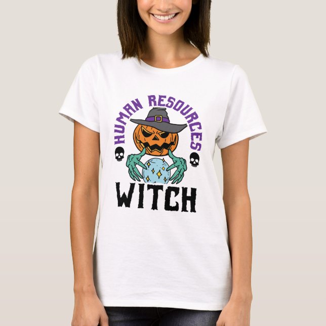 T-shirt Human Resources Witch HR Halloween (Devant)