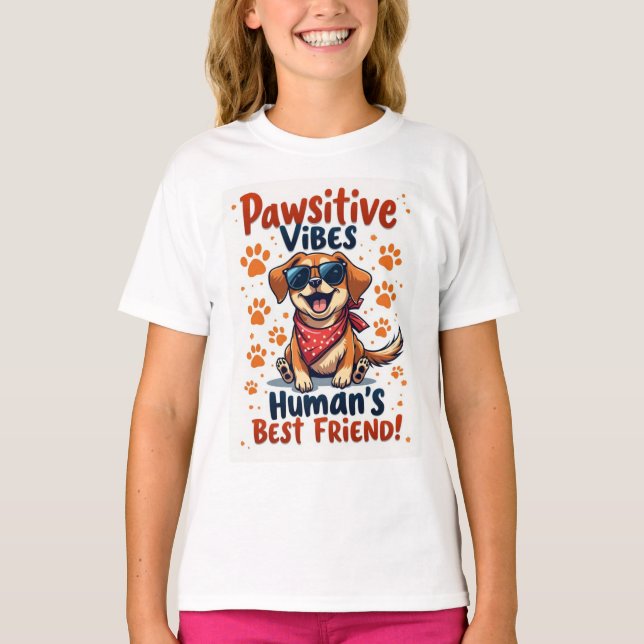 T-shirt Human’s Best Friend Cute Dog (Devant)