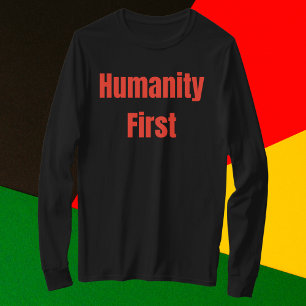 T-shirt Humanité Premier Gras Texte Rouge