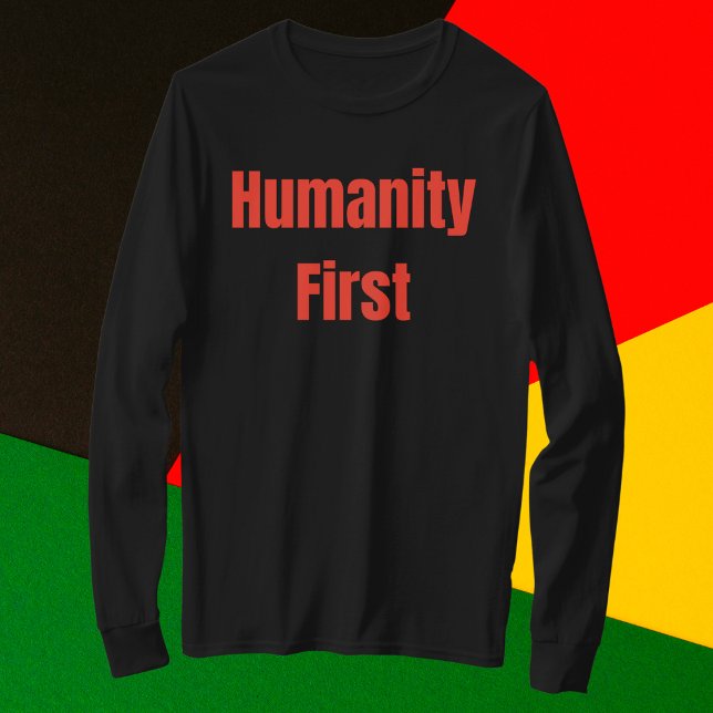 T-shirt Humanité Premier Gras Texte Rouge (Créateur téléchargé)