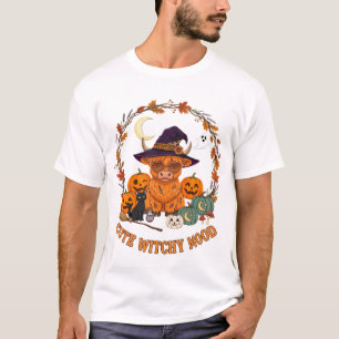T-shirt Humeur de sorcière mignonne Halloween Vache des Hi