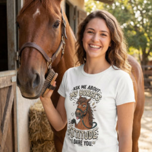 T-shirt Humeur drôle de cheval Graphique humour de la vie 