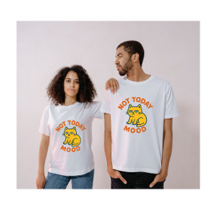 T-shirt Humeur pas aujourd'hui – Chat paresseux coloré
