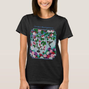 T-shirt Hummingbirds à Fuchsia Flower Garden