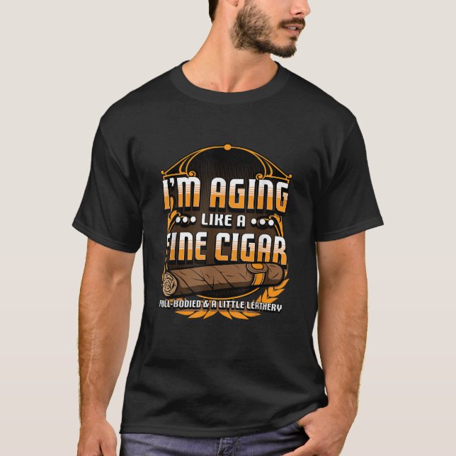 T-shirt Humoristique Fumée Cigar Smoker Citation Drôle Aim (Devant)