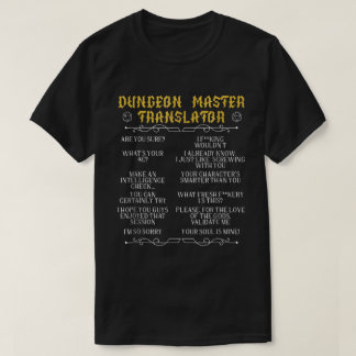 T-Shirt Humoristique Traducteur Maître de Jeu RPG