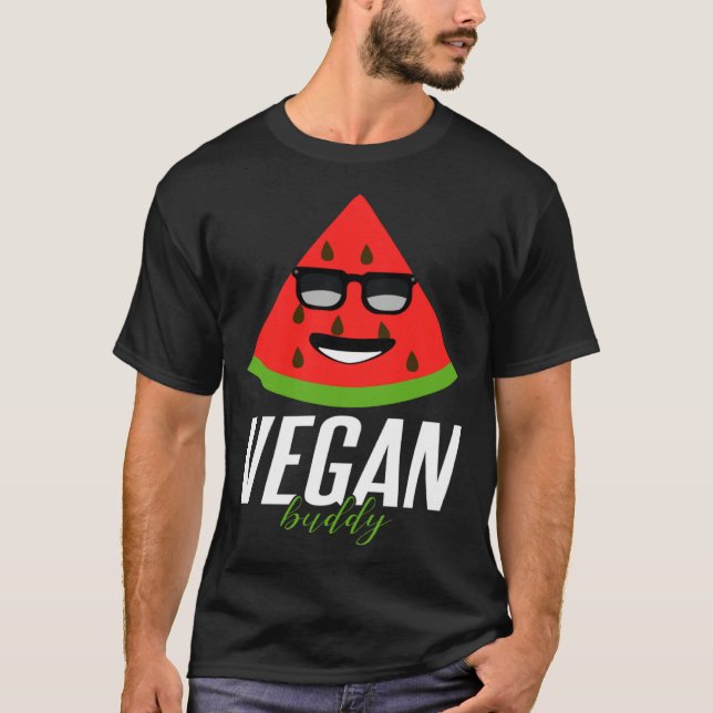 T-shirt Humorous Vegan Buddy Artwork (Devant)