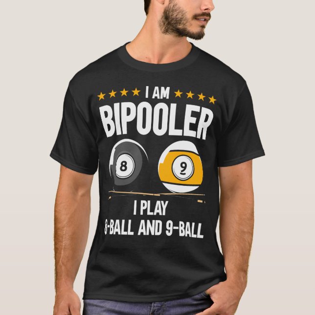 T-shirt humour à 8 balles et 9 balles Billard amusant (Devant)