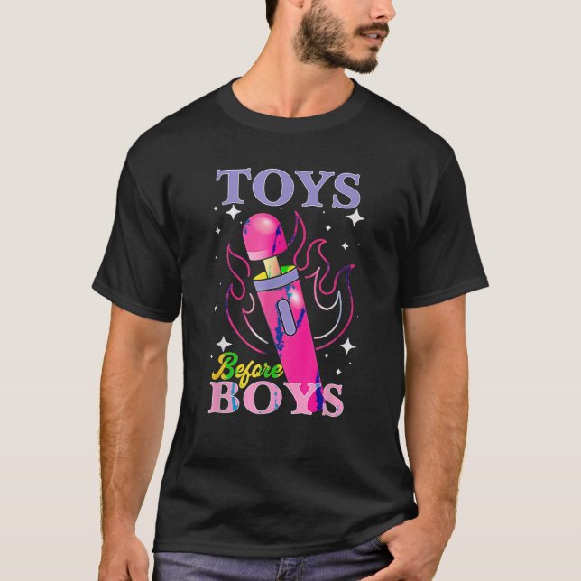 T-shirt Humour Adulte Dire Des Jouets Avant Les Garçons Dr (Devant)