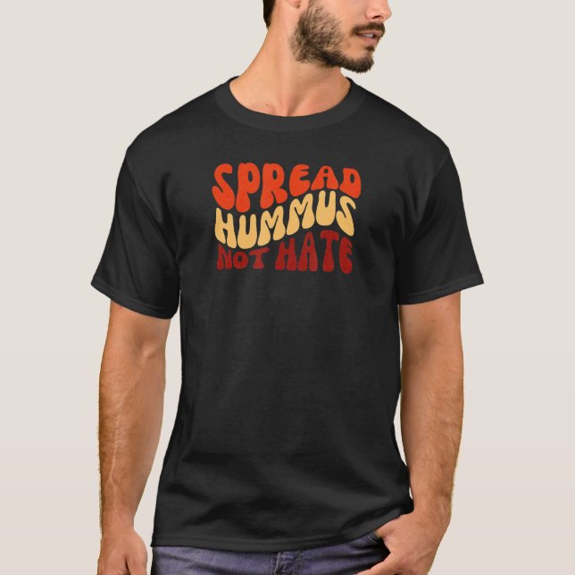 T-shirt Humour alimentaire végétal Hummus ne hait pas Herb (Devant)