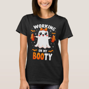 T-shirt Humour Boo Travaille Mon Booty Gym Fitness Hallowe