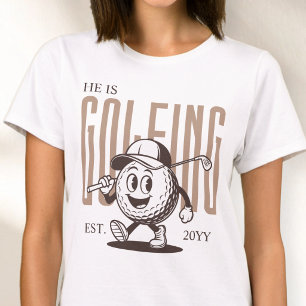 T-shirt Humour Brun Rétro Amusant Femme de Golf Personnali