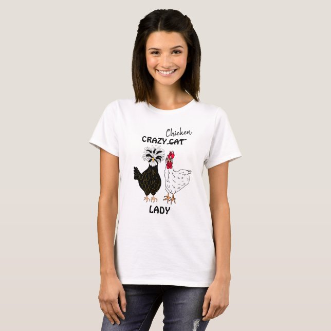T-shirt Humour de Dame Poule Folle (Devant entier)