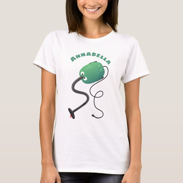 T-shirt Humour de dessin animé de l'aspirateur mignon (Devant)