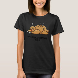 T-shirt Humour de dinde endormie pour Thanksgiving