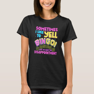 T-shirt Humour de l'annonceur de bingo, loterie, carte gag