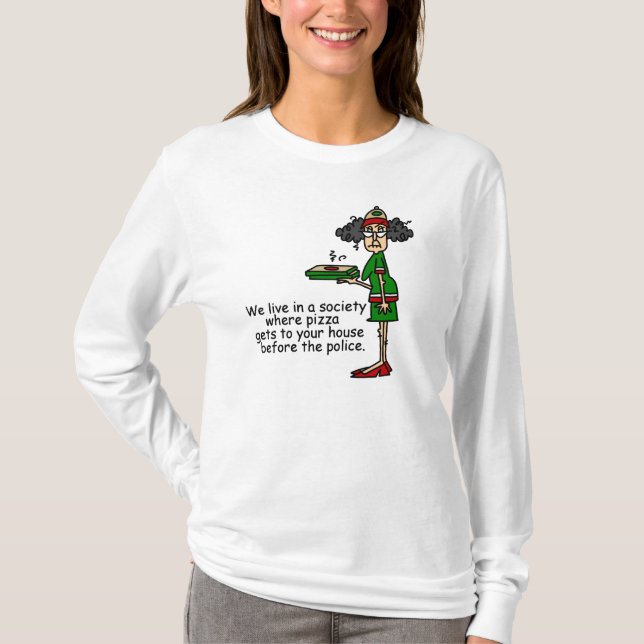 T-shirt Humour de livraison de pizza (Devant)