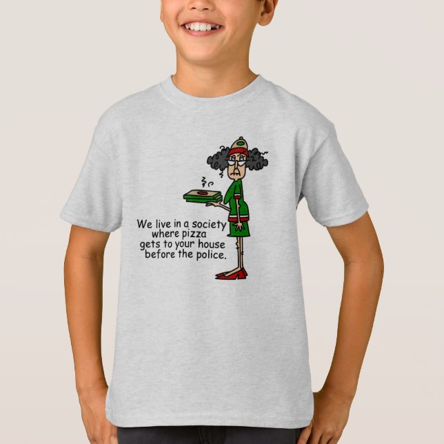 T-shirt Humour de livraison de pizza (Devant)