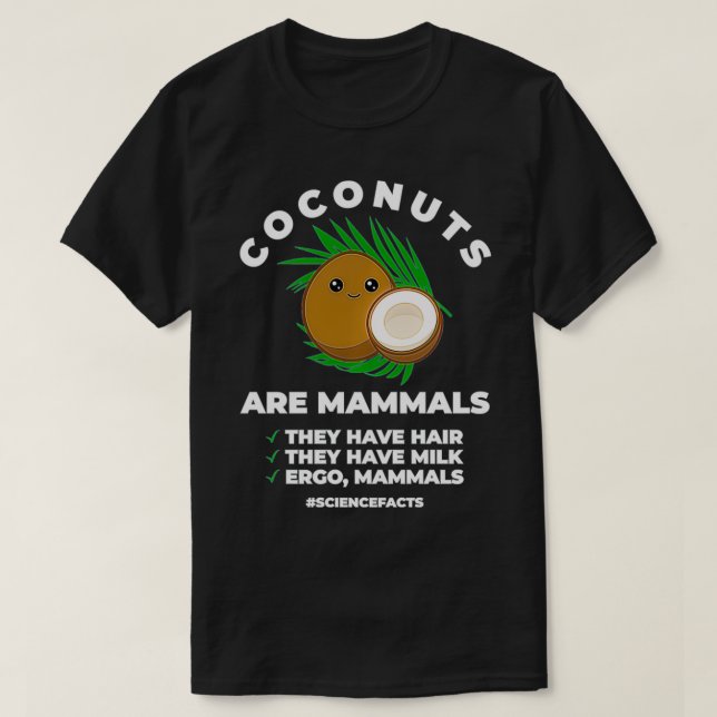 T-shirt Humour de noix de coco Mammifère Inspiré Coco Lié  (Design devant)