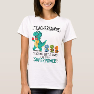 T-shirt Humour de professeur Teachersaurus avec de petits
