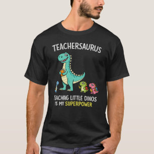 T-shirt Humour de professeur Teachersaurus avec de petits