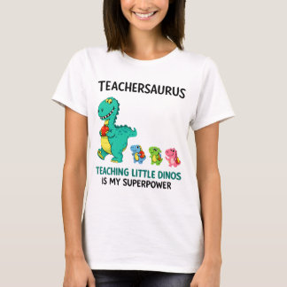 T-shirt Humour de professeur Teachersaurus avec de petits